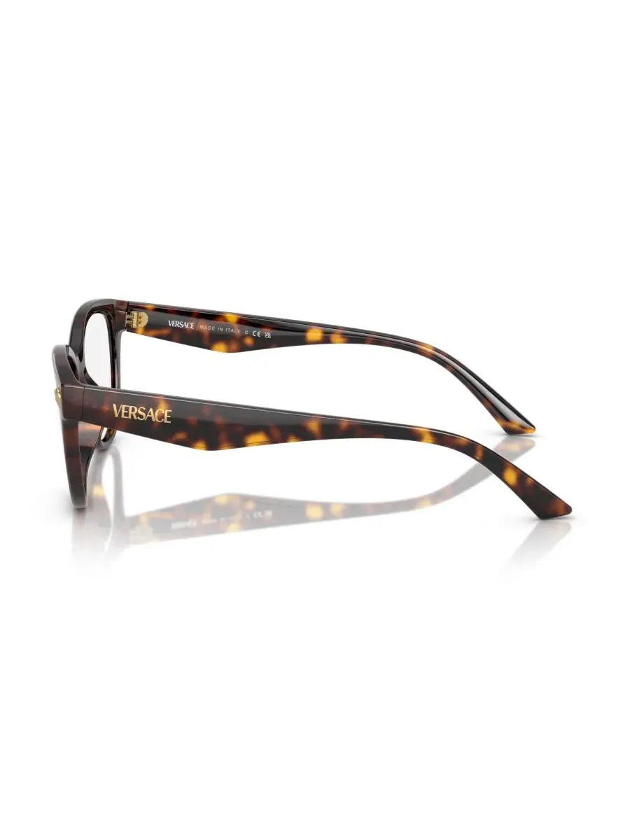 Женские очки Versace VE3365U, Cat Eye, оправа полированная Havana, 54/17/145 — изображение 4 из 6, коричневый