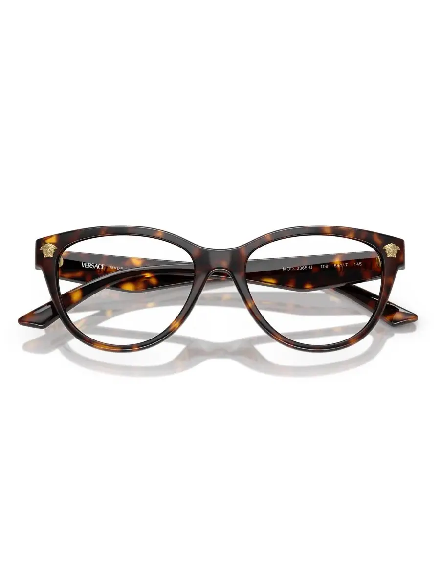 Женские очки Versace VE3365U, Cat Eye, оправа полированная Havana, 54/17/145 — изображение 5 из 6, коричневый