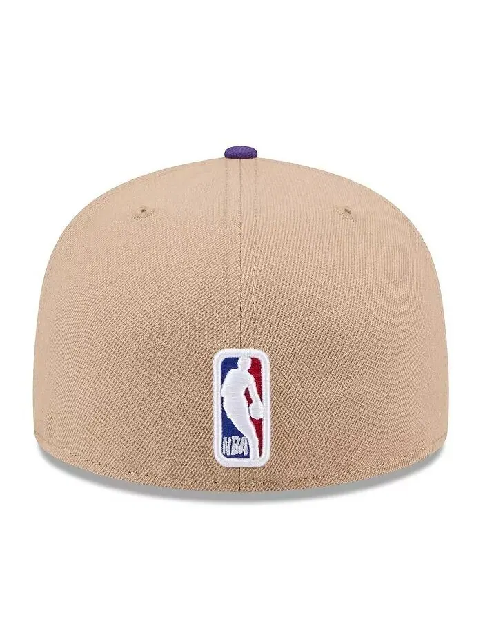 Мужская бежево-фиолетовая кепка Los Angeles Lakers 2024 NBA Draft 59FIFTY Fitted Hat New Era — изображение 4 из 4