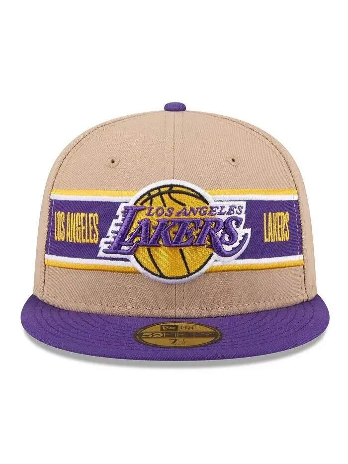 Мужская коричнево-фиолетовая бейсболка Los Angeles Lakers Draft 59FIFTY NBA 2024 59FIFTY New Era — изображение 3 из 4