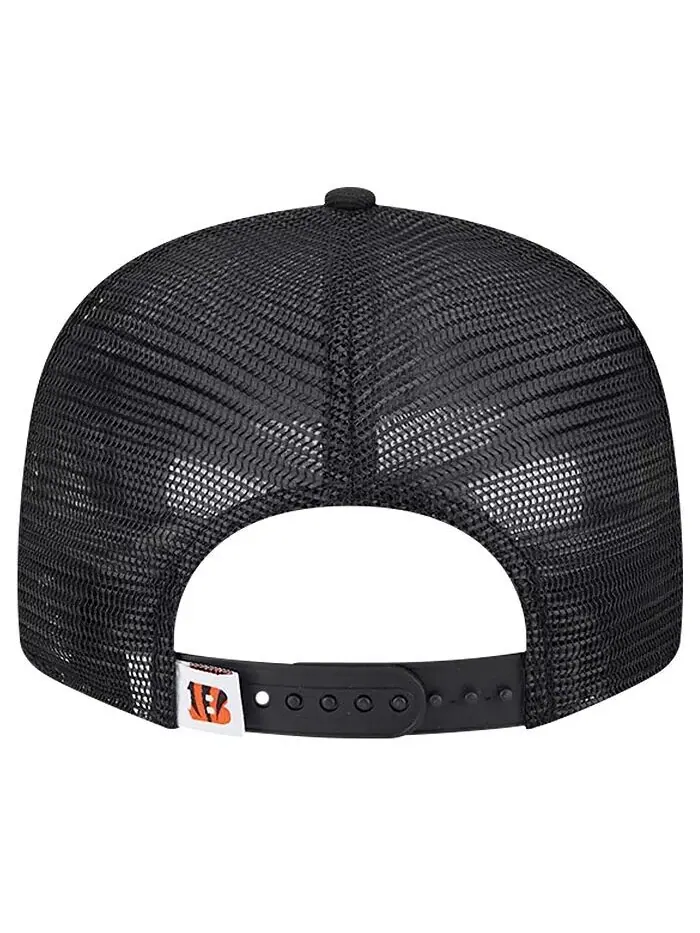 Мужская черная кепка Cincinnati Bengals Main Trucker 9Fifty Snapback New Era — изображение 3 из 4, черный