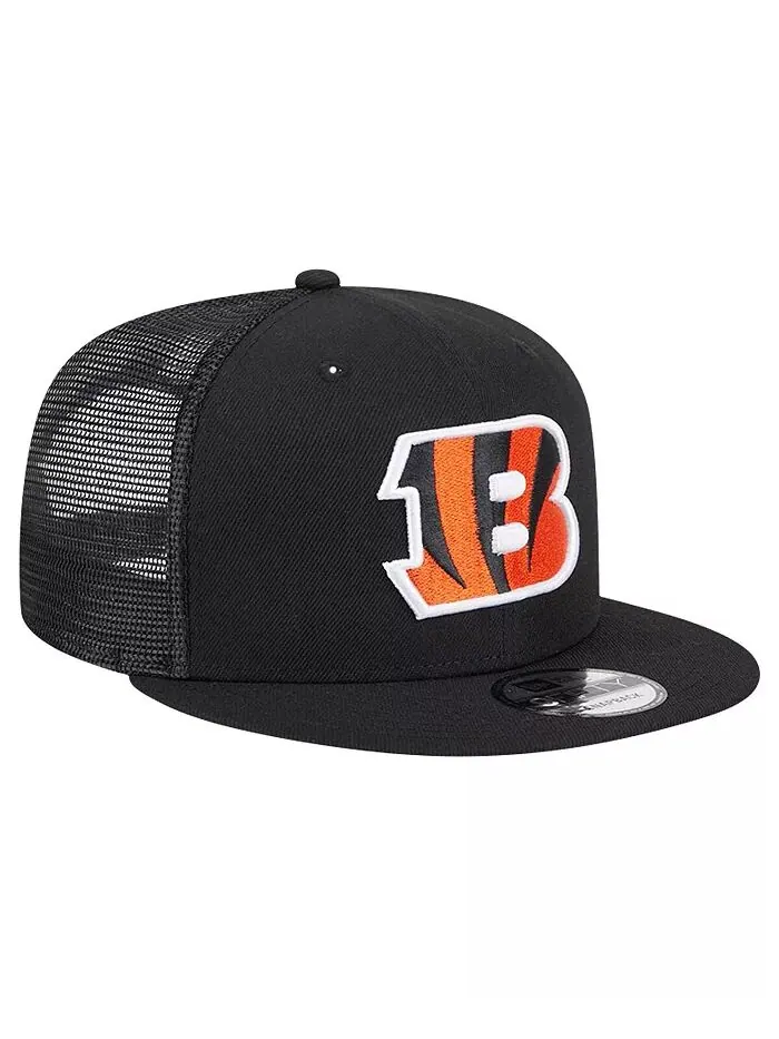 Мужская черная бейсболка Cincinnati Bengals Main Trucker 9Fifty Snapback New Era — изображение 2 из 4