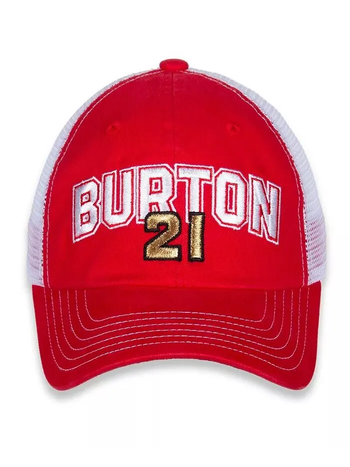 Женская красная, белая регулируемая кепка с именем и номером Harrison Burton Checkered Flag Sports — изображение 2 из 4