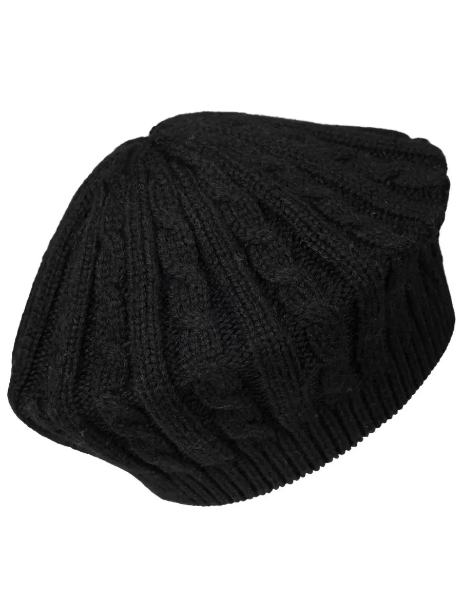 Берет с кабельной вязкой Core Cable Knit Beret Hat Lauren Ralph Lauren — изображение 2 из 5, черный