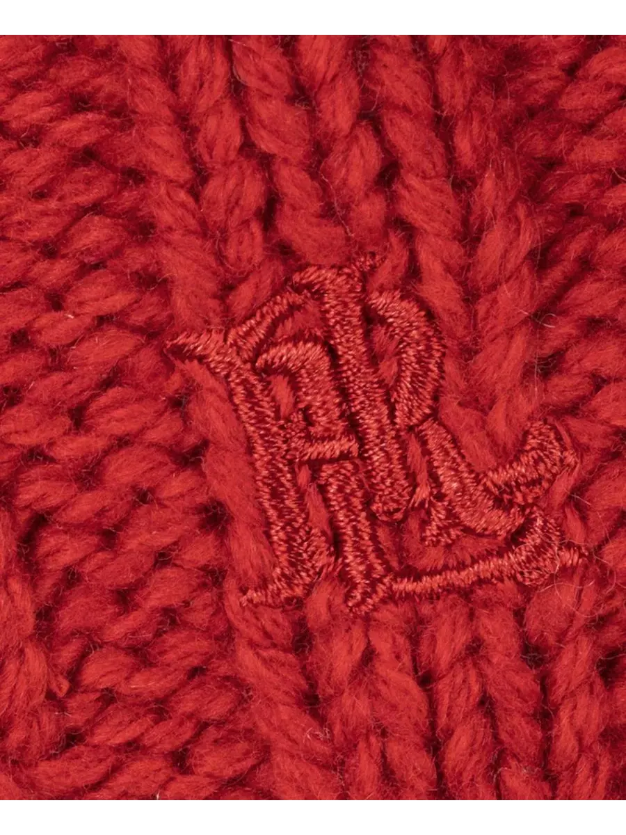 Берет с кабельной вязкой Core Cable Knit Beret Hat Lauren Ralph Lauren — изображение 3 из 5, красный