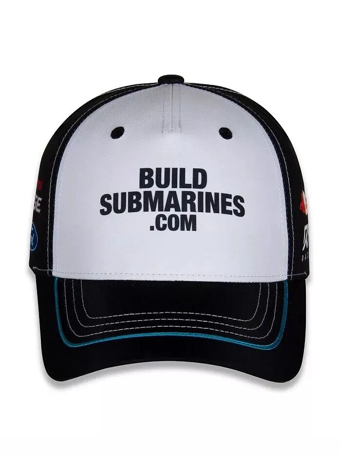 Мужская белая/черная регулируемая кепка Brad Keselowski Build Submarines.com Checkered Flag Sports — изображение 2 из 4