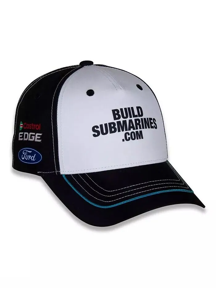 Мужская белая/черная регулируемая кепка Brad Keselowski Build Submarines.com Checkered Flag Sports — изображение 3 из 4