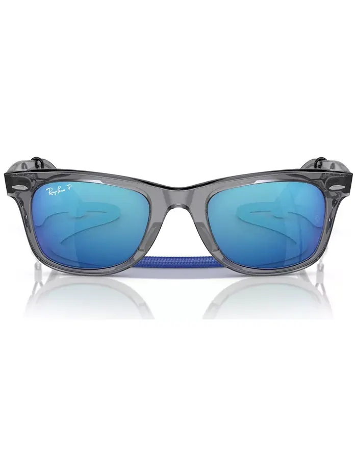 Унисекс поляризованные солнцезащитные очки, Wayfarer RB2140 Ray-Ban — изображение 4 из 9, прозрачный серый