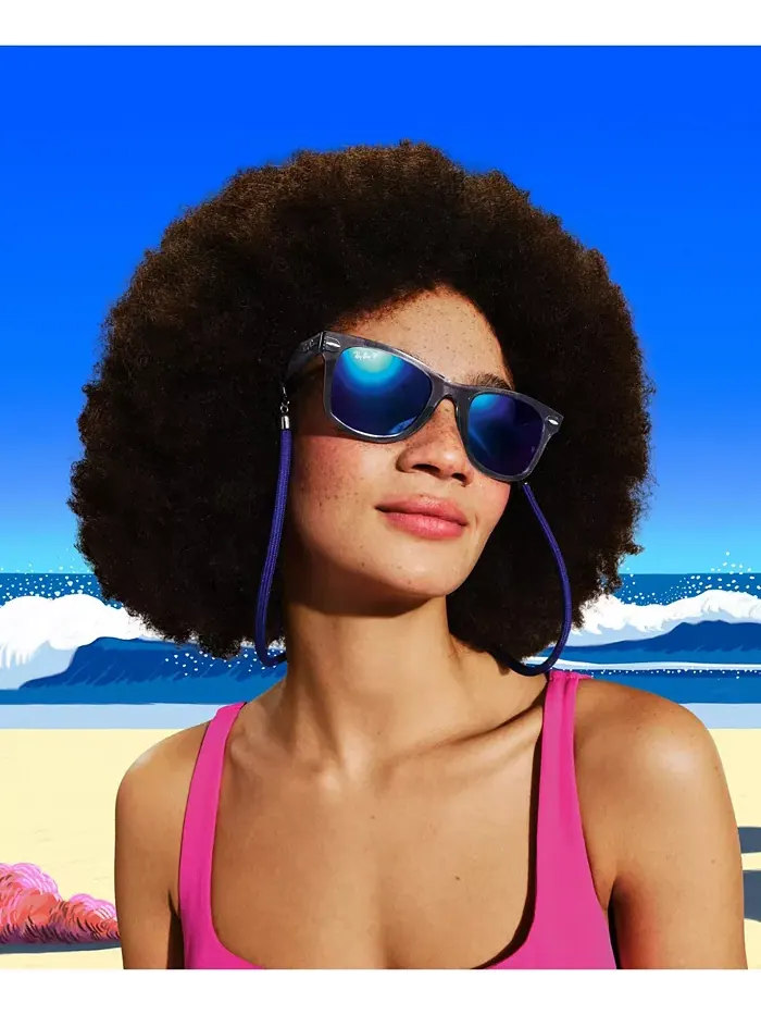 Унисекс поляризованные солнцезащитные очки, Wayfarer RB2140 Ray-Ban — изображение 8 из 9, прозрачный серый
