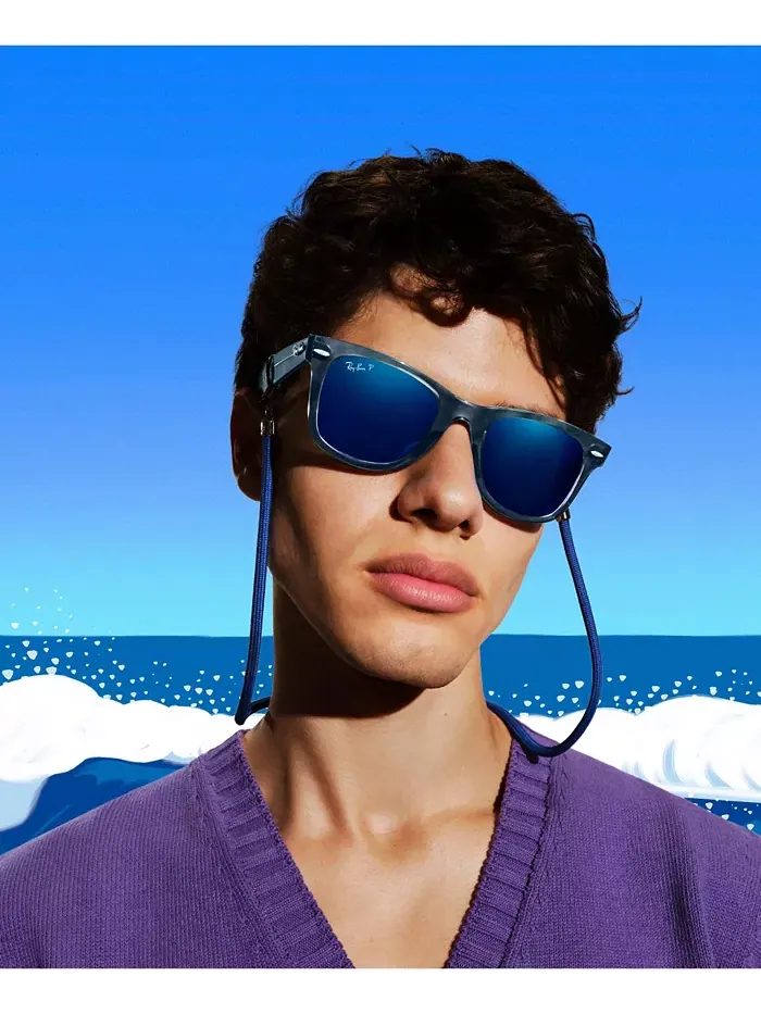 Унисекс поляризованные солнцезащитные очки, Wayfarer RB2140 Ray-Ban — изображение 9 из 9, прозрачный серый