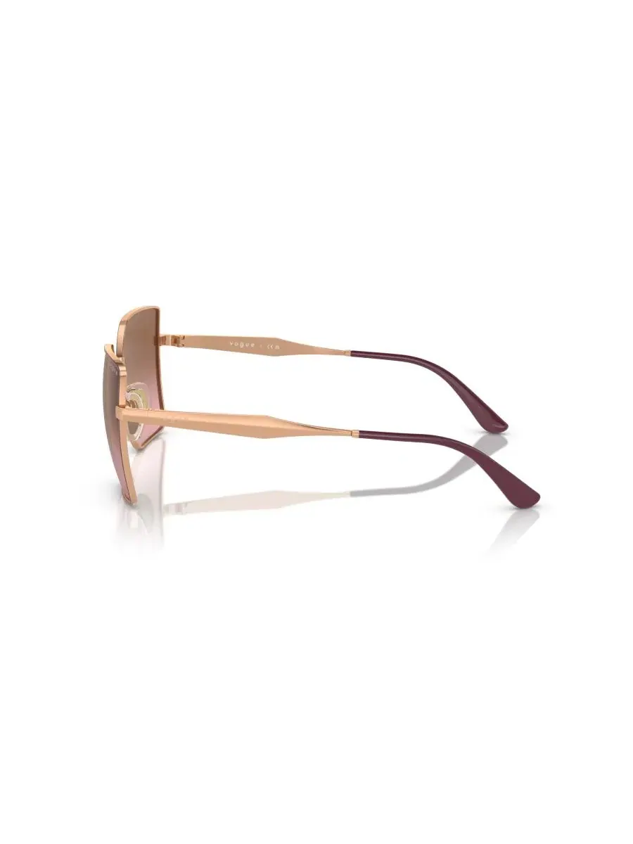 Солнцезащитные очки с квадратной металлической оправой Vogue Eyewear — изображение 3 из 6, розовый золотистый