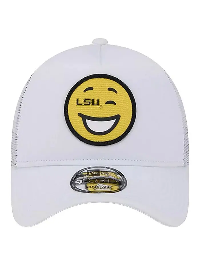 Мужская белая регулируемая кепка LSU Tigers Wink Foam Trucker New Era — изображение 4 из 4