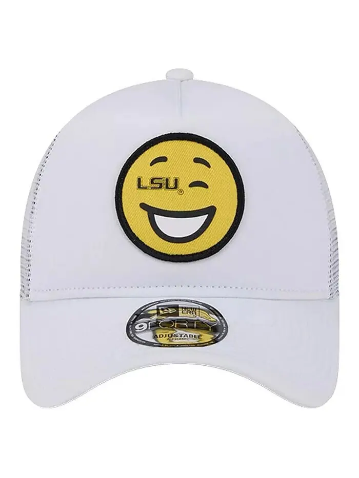 Мужская белая регулируемая шапка LSU Tigers Wink Foam Trucker New Era — изображение 4 из 4, белый