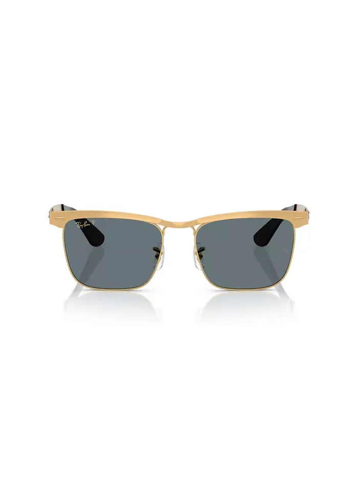 Унисекс солнцезащитные очки Wayfarer Deluxe с поляризацией, RB3875 Ray-Ban — изображение 4 из 6, золотистый