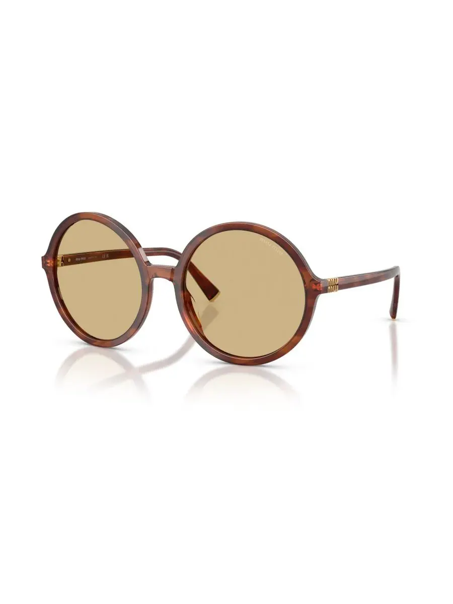Женские круглые солнцезащитные очки, MU B02S MIU MIU, Striped Tobacco