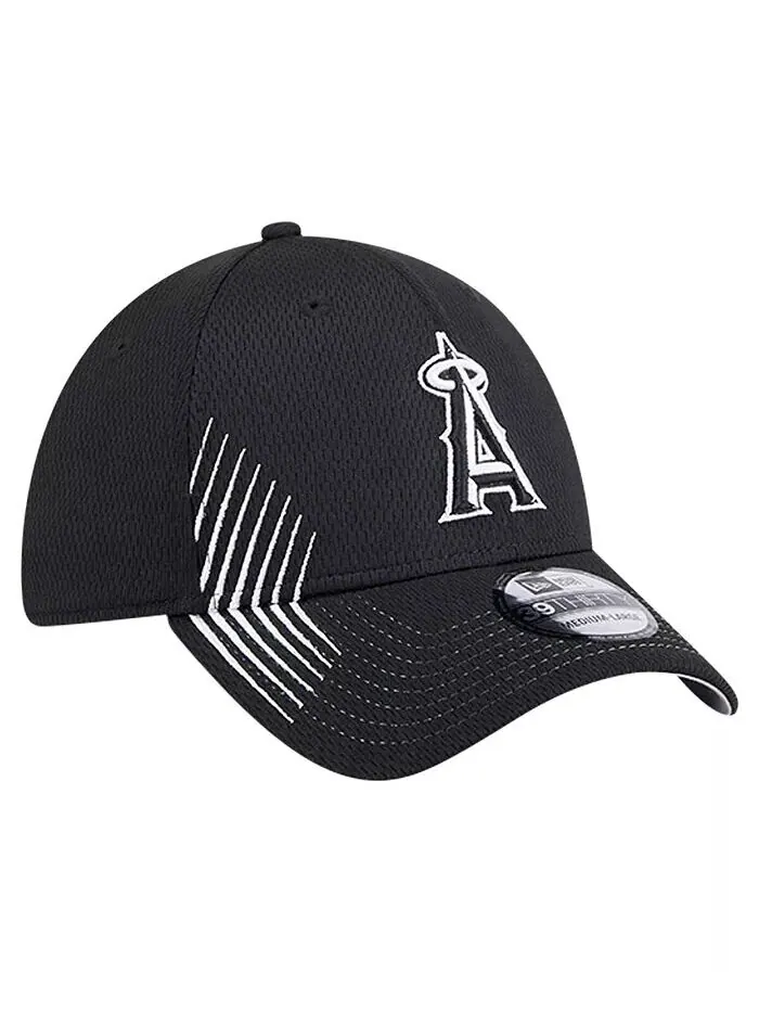 Мужская черная гибкая кепка Los Angeles Angels Active Dash Mark 39THIRTY New Era — изображение 4 из 4, черный