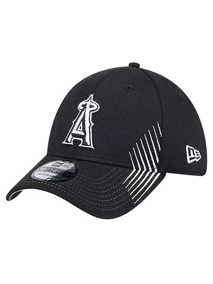 Мужская черная кепка Los Angeles Angels Active Dash Mark 39THIRTY Flex New Era