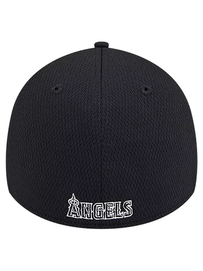 Мужская черная кепка Los Angeles Angels Active Dash Mark 39THIRTY Flex New Era — изображение 2 из 4