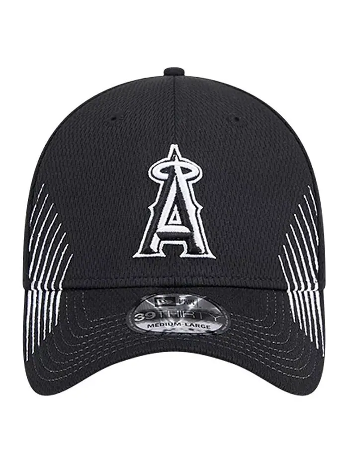 Мужская черная кепка Los Angeles Angels Active Dash Mark 39THIRTY Flex New Era — изображение 3 из 4