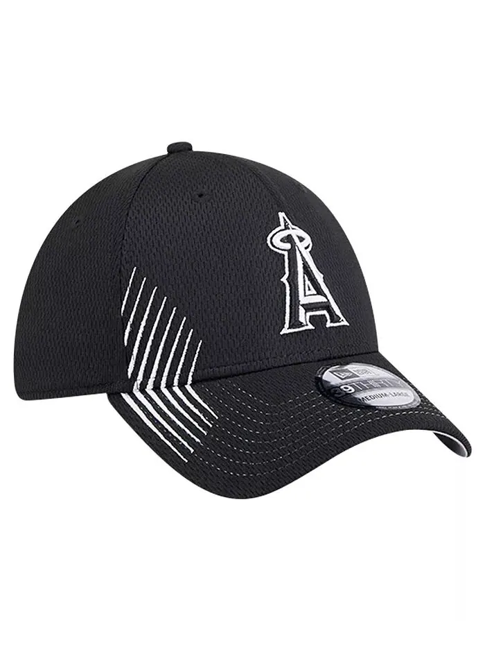 Мужская черная кепка Los Angeles Angels Active Dash Mark 39THIRTY Flex New Era — изображение 4 из 4