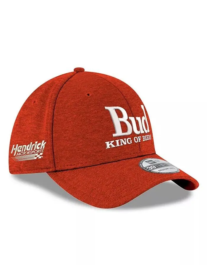Мужская кепка Scarlet Hendrick Motorsports Budweiser 39THIRTY Flex Hat New Era — изображение 1 из 4, алый