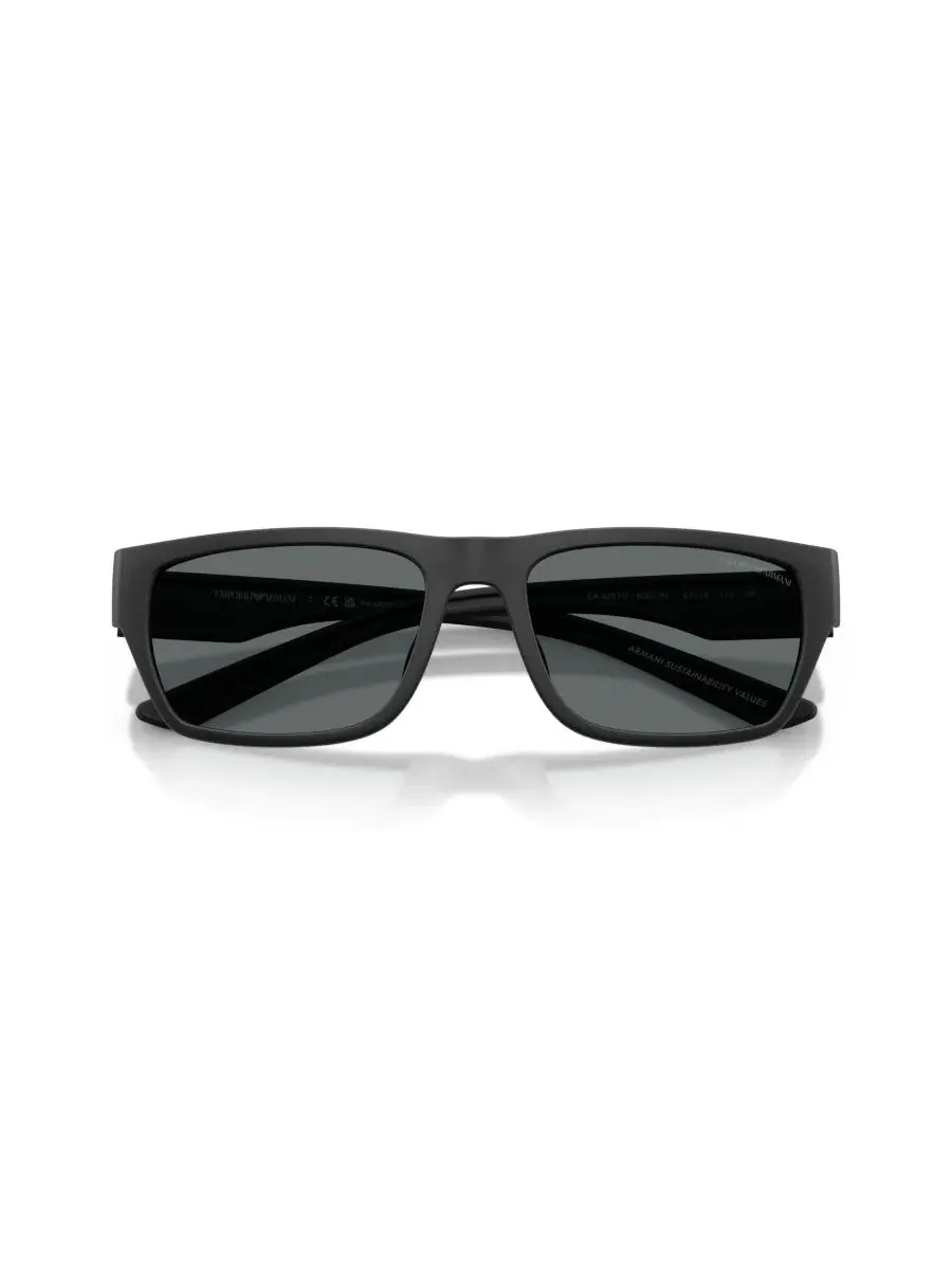 Мужские прямоугольные поляризованные солнцезащитные очки, EA4267U Emporio Armani — изображение 5 из 6, черный