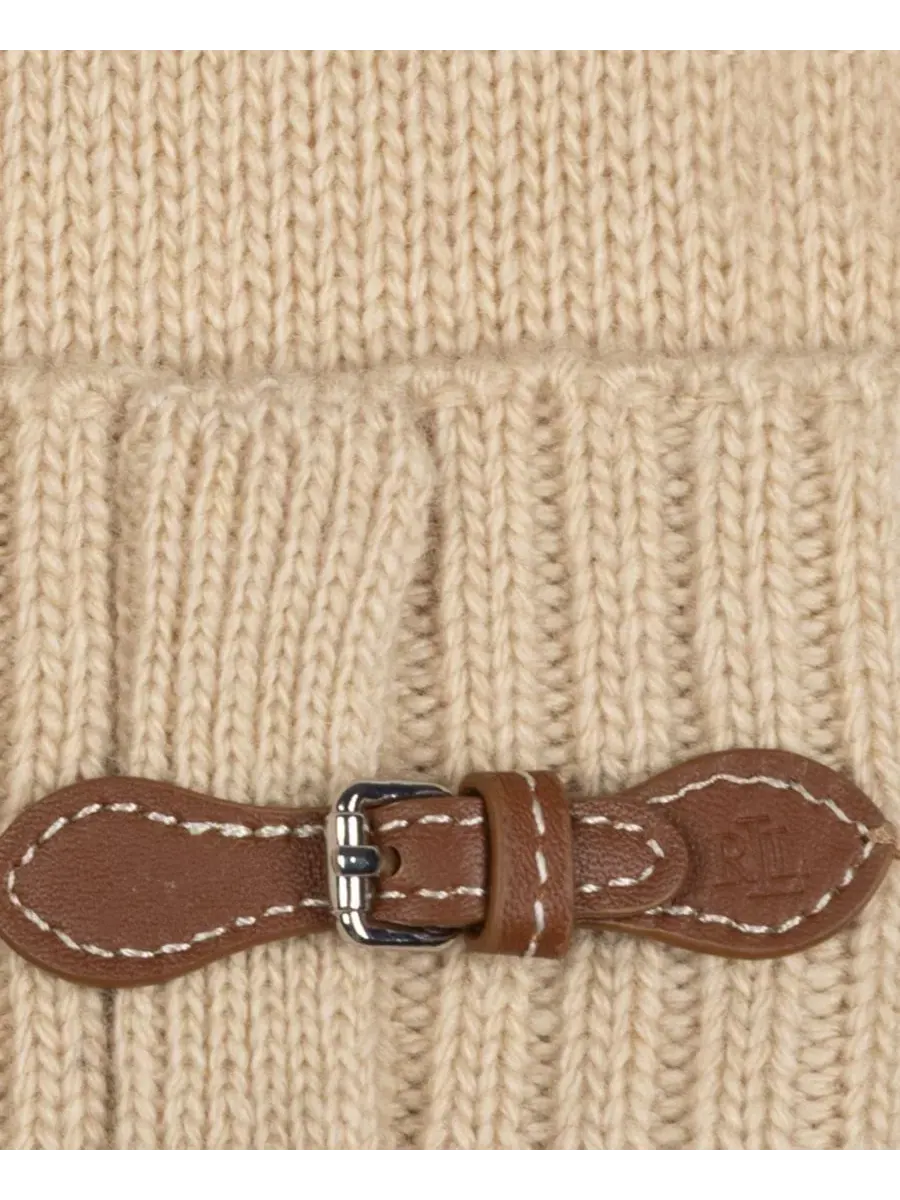 Шапка Equestrian Buckle Merino Knit Hat Lauren Ralph Lauren — изображение 3 из 6, коричневый