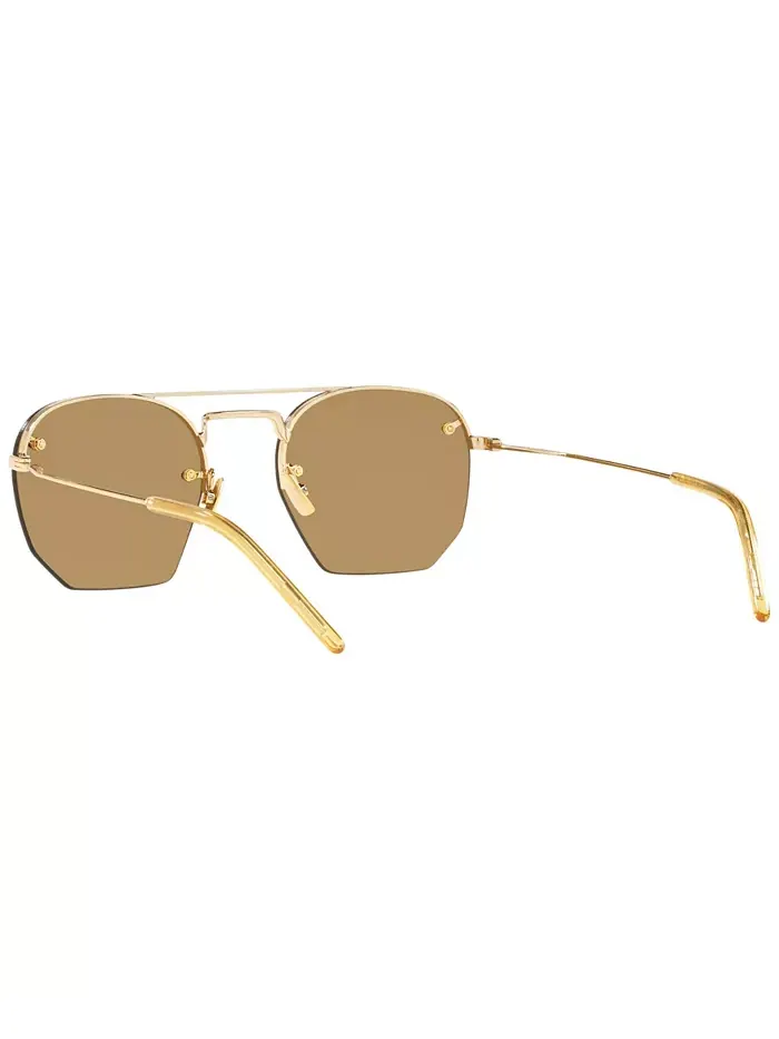 Унисекс солнцезащитные очки, SL 422 Saint Laurent — изображение 7 из 10, коричневый