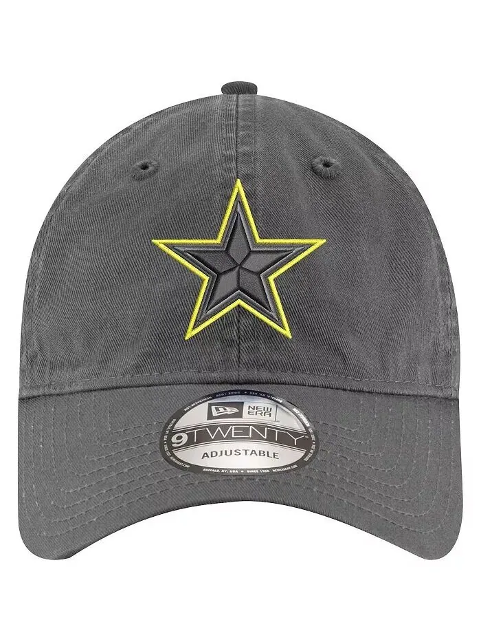Мужская регулируемая шляпа графитового цвета Dallas Cowboys Volt 9Twenty New Era — изображение 3 из 3, серый