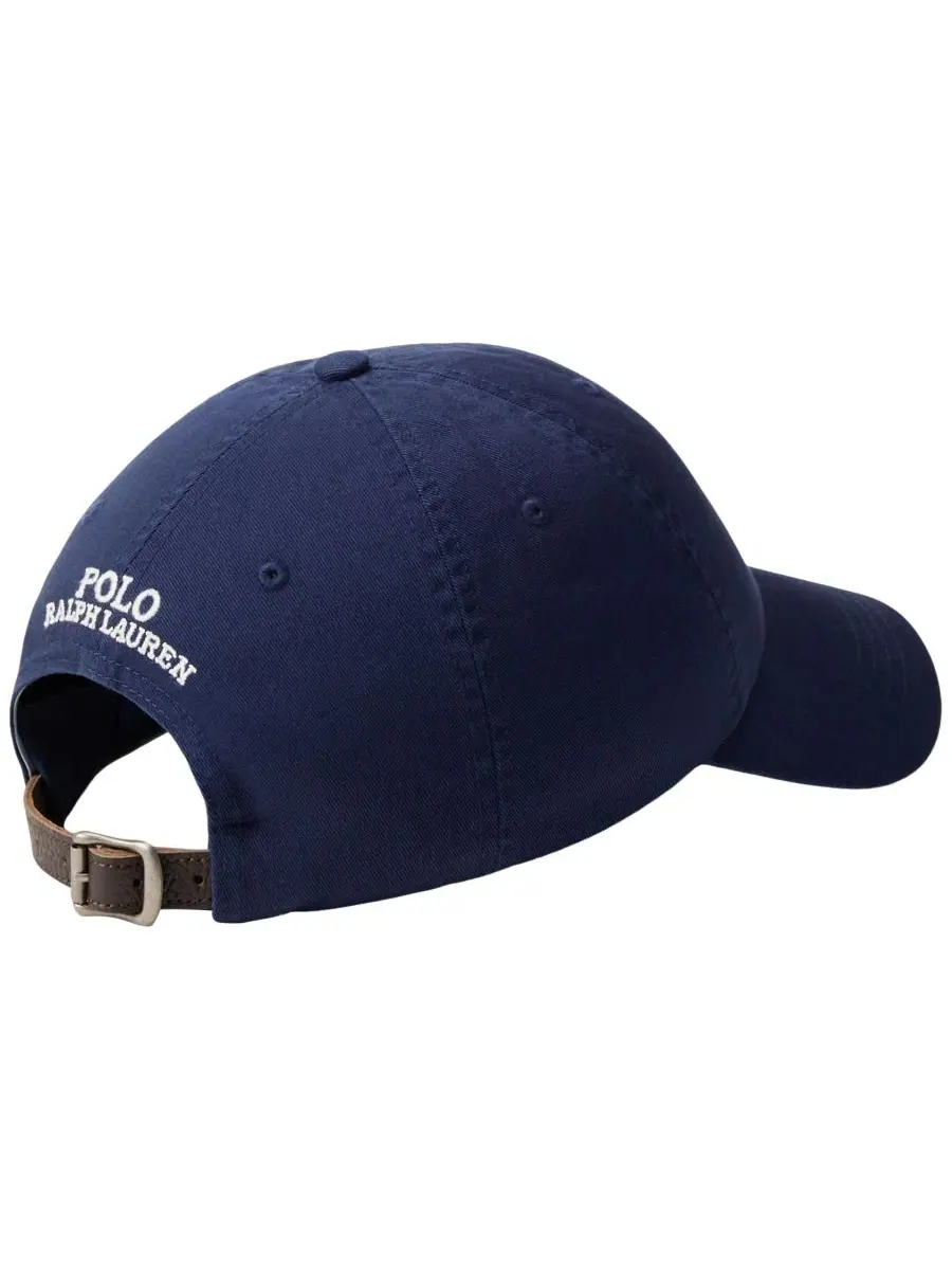 Бейсболка с вышивкой медведя Polo Ralph Lauren — изображение 2 из 3, темно-синий белый