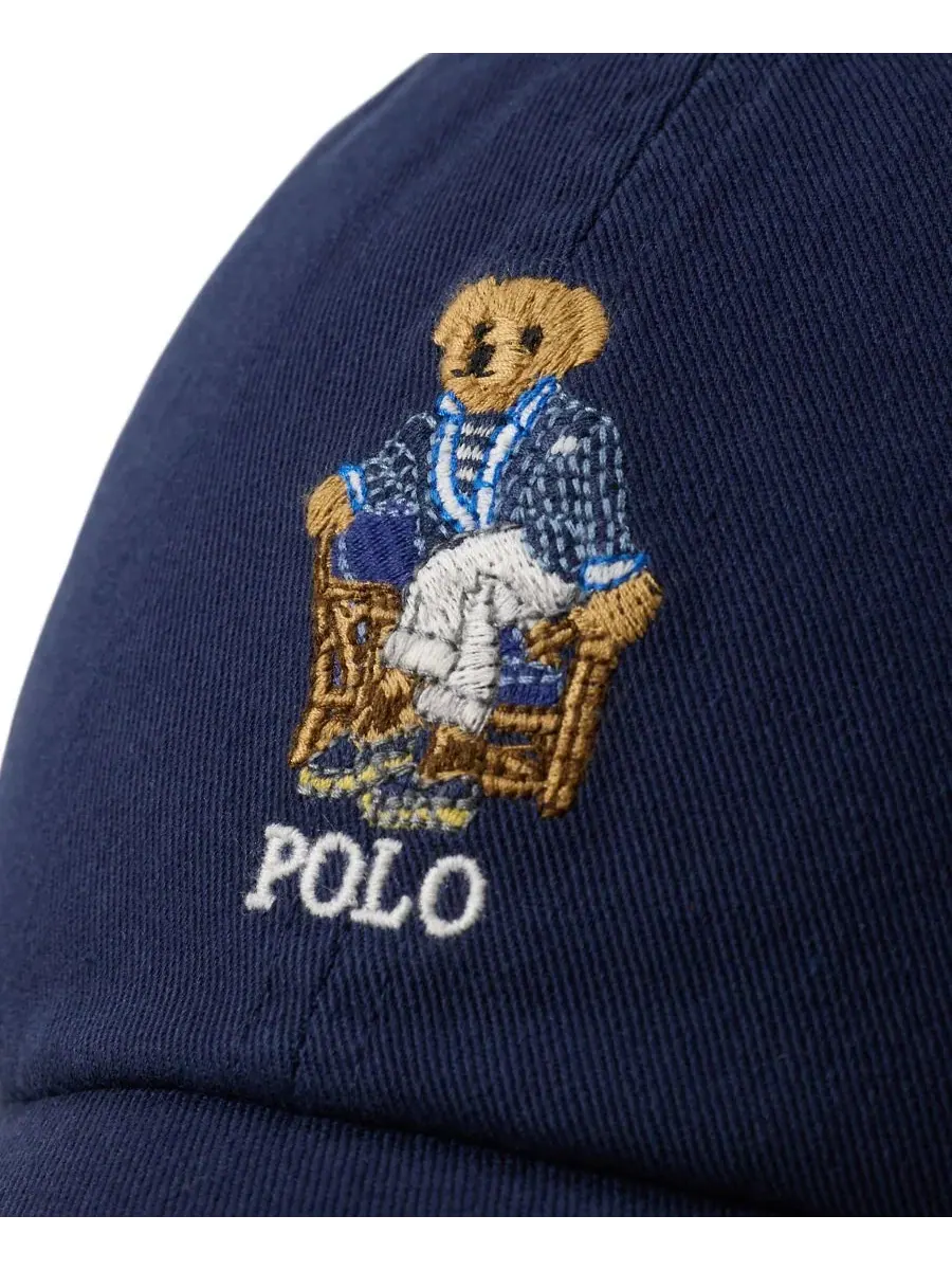 Бейсболка с вышивкой медведя Polo Ralph Lauren — изображение 3 из 3, темно-синий белый