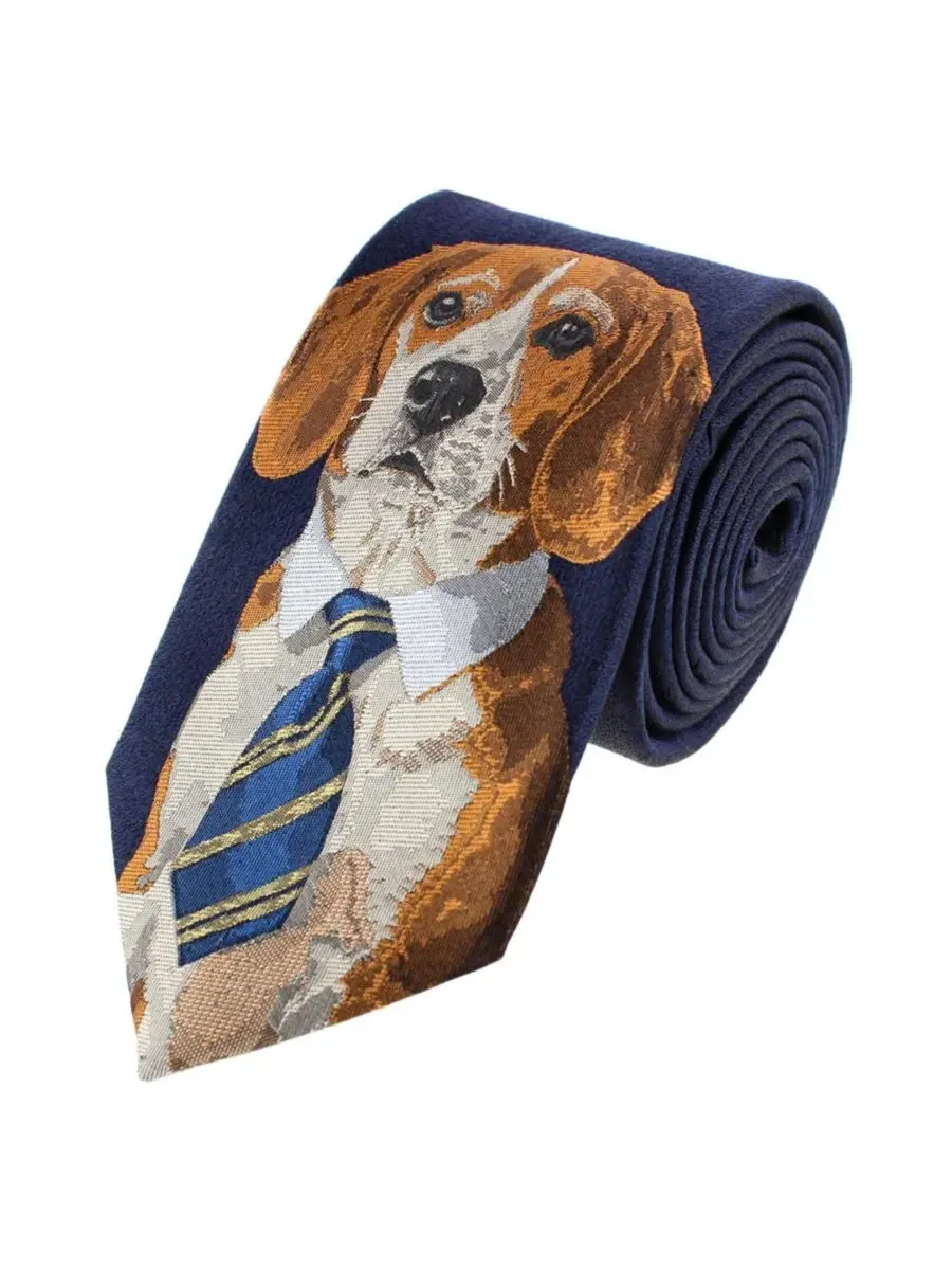 Галстук из шелка с портретом бигля Man's Best Friend Series Trafalgar