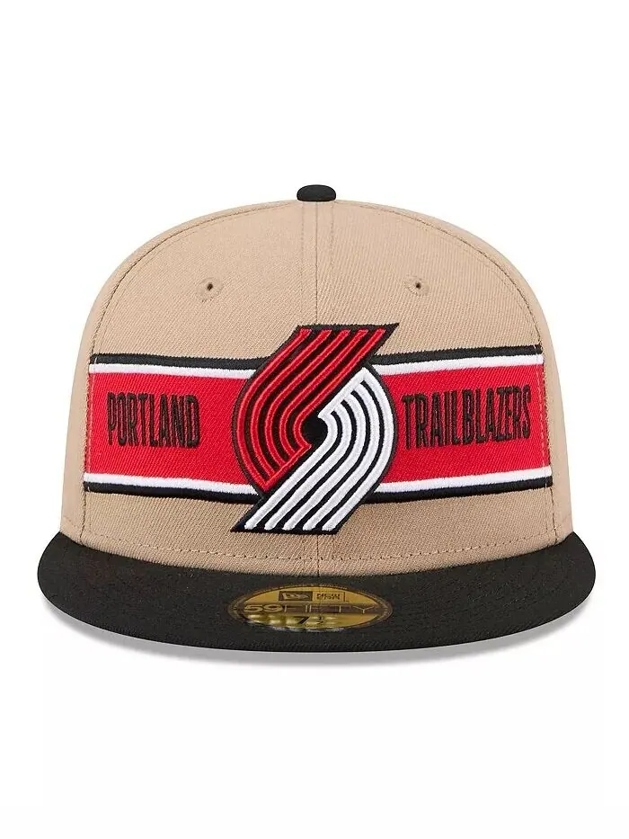 Мужская светло-коричневая/черная кепка Portland Trail Blazers 2024 NBA Draft 59FIFTY New Era — изображение 3 из 4