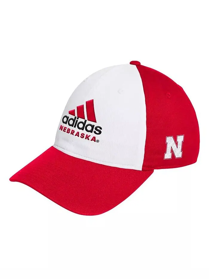 Мужская белая/алая шапка Nebraska Huskers Slouch Adjustable Hat adidas