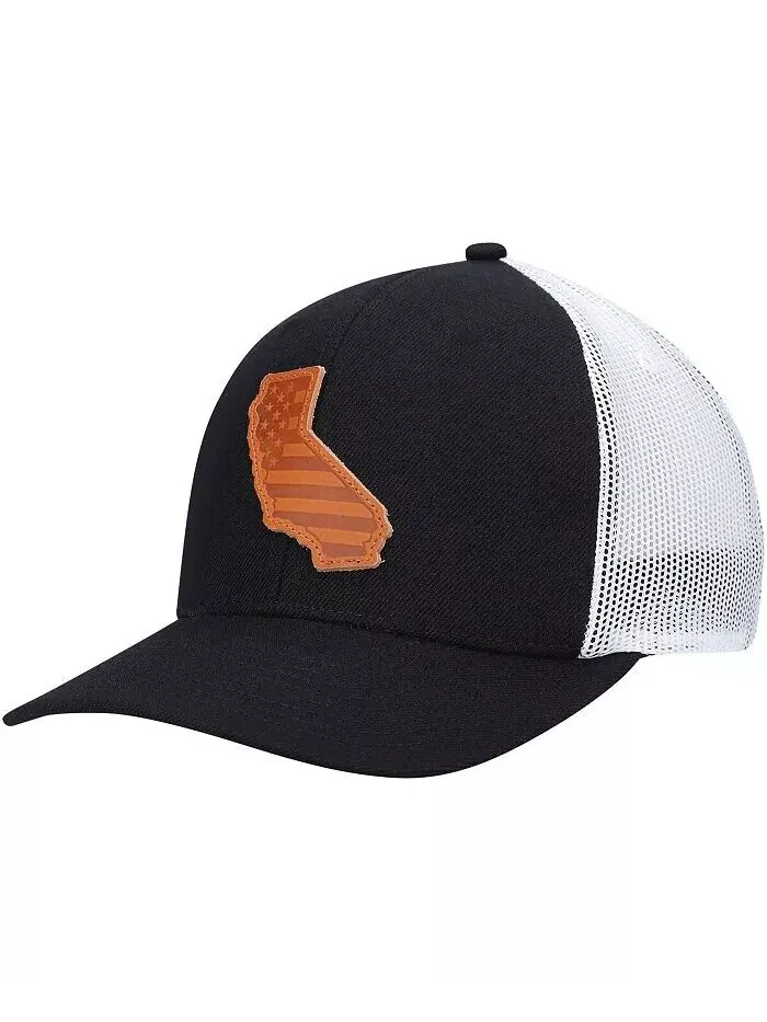 Мужская черная кожаная кепка с нашивкой California Trucker Snapback Local Crowns — черный