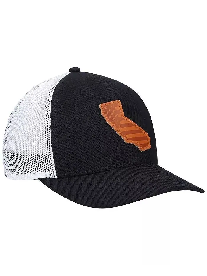 Мужская черная кожаная кепка с нашивкой California Trucker Snapback Local Crowns — изображение 3 из 4, черный