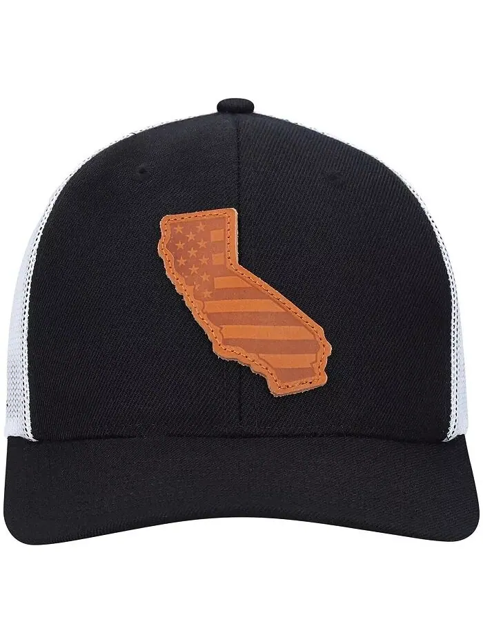 Мужская черная кепка Trucker Snapback с кожаными нашивками California Local Crowns — изображение 4 из 4