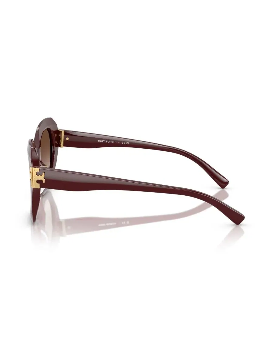 Солнцезащитные очки с оправой кошачий глаз, модель TY7215U Tory Burch — изображение 3 из 6, красный