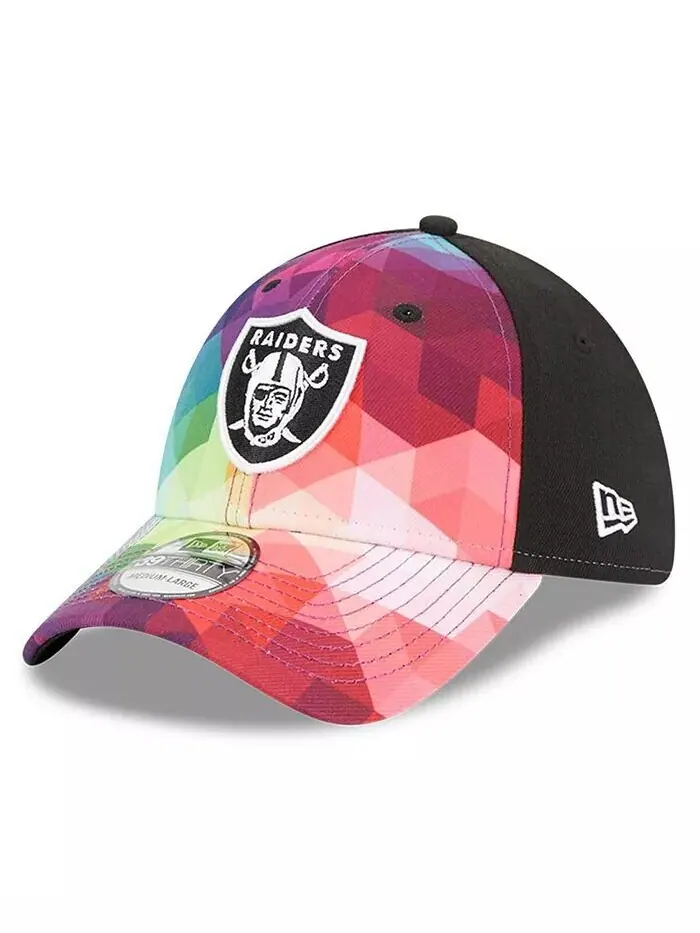 Мужская розовая бейсболка Las Vegas Raiders 2023 NFL Crucial Catch 39THIRTY Flex New Era