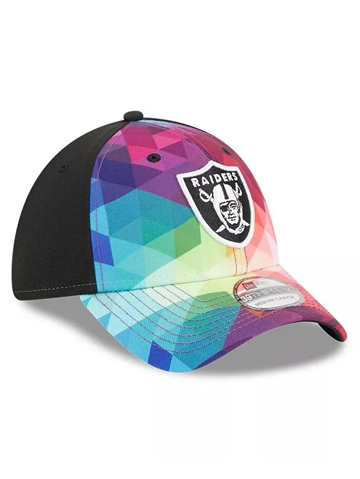 Мужская розовая бейсболка Las Vegas Raiders 2023 NFL Crucial Catch 39THIRTY Flex New Era — изображение 4 из 4
