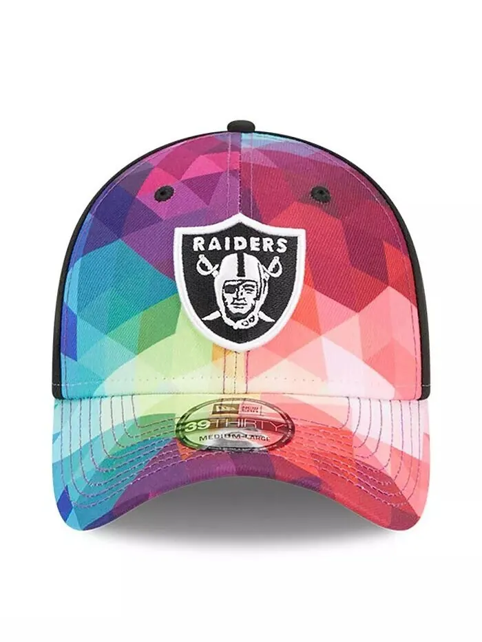 Мужская розовая гибкая кепка Las Vegas Raiders 2023 NFL Crucial Catch 39THIRTY New Era — изображение 2 из 4, розовый