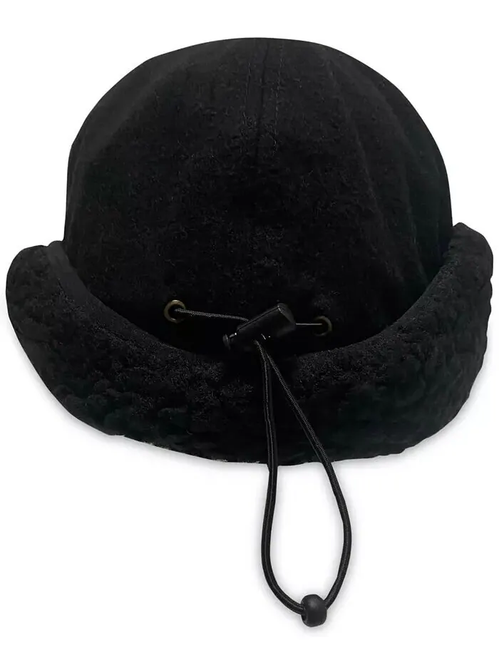 Шапка-ушанка из смесовой шерсти с подкладкой из шерпы Epoch Hats Company — изображение 3 из 3, черный