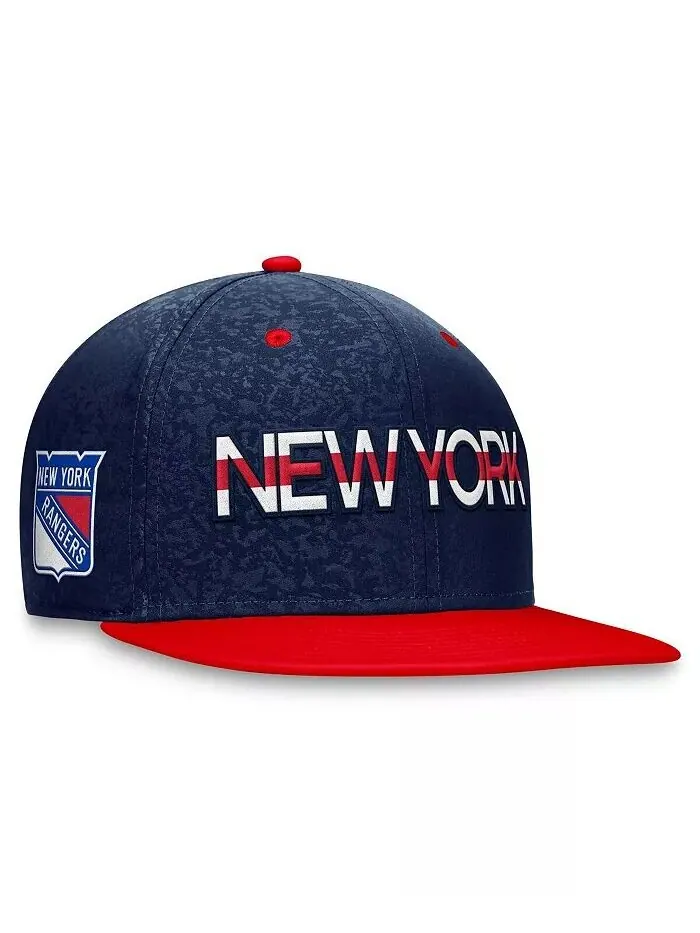 Мужская темно-синяя, красная бейсболка New York Rangers Authentic Pro Rink двухцветная Snapback