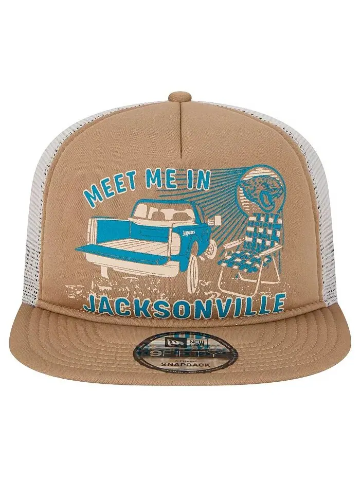 Мужская кепка-кнопка Jacksonville Jaguars Meet Me 9FIFTY цвета загара New Era — изображение 3 из 4