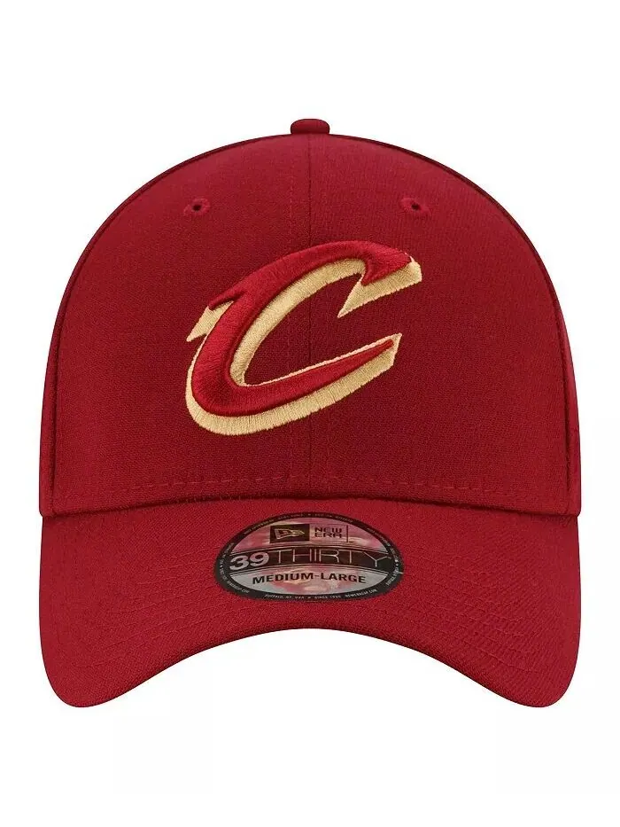 Мужская винная кепка с логотипом Cleveland Cavaliers 39THIRTY Flex New Era — изображение 2 из 4, красный