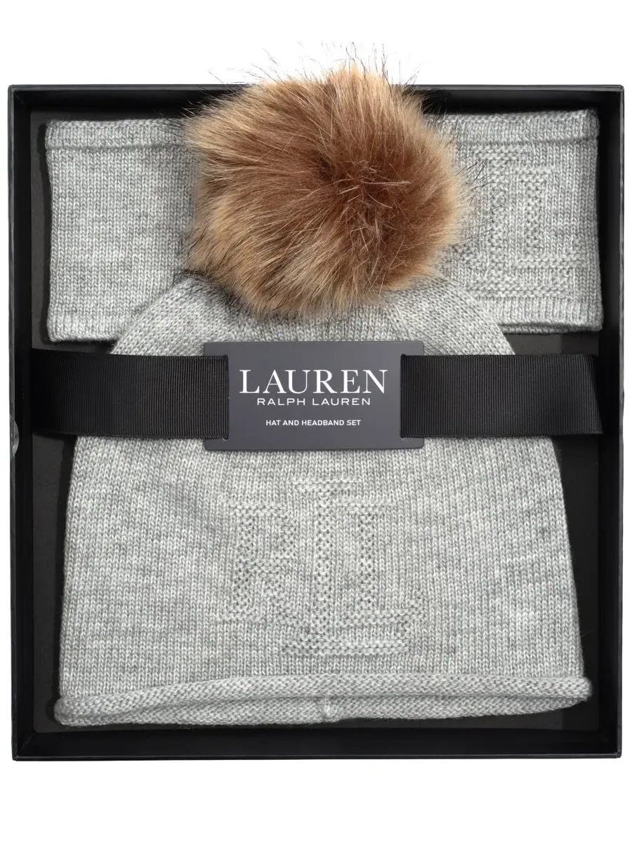 Комплект шапка и повязка Texture Logo Lauren Ralph Lauren