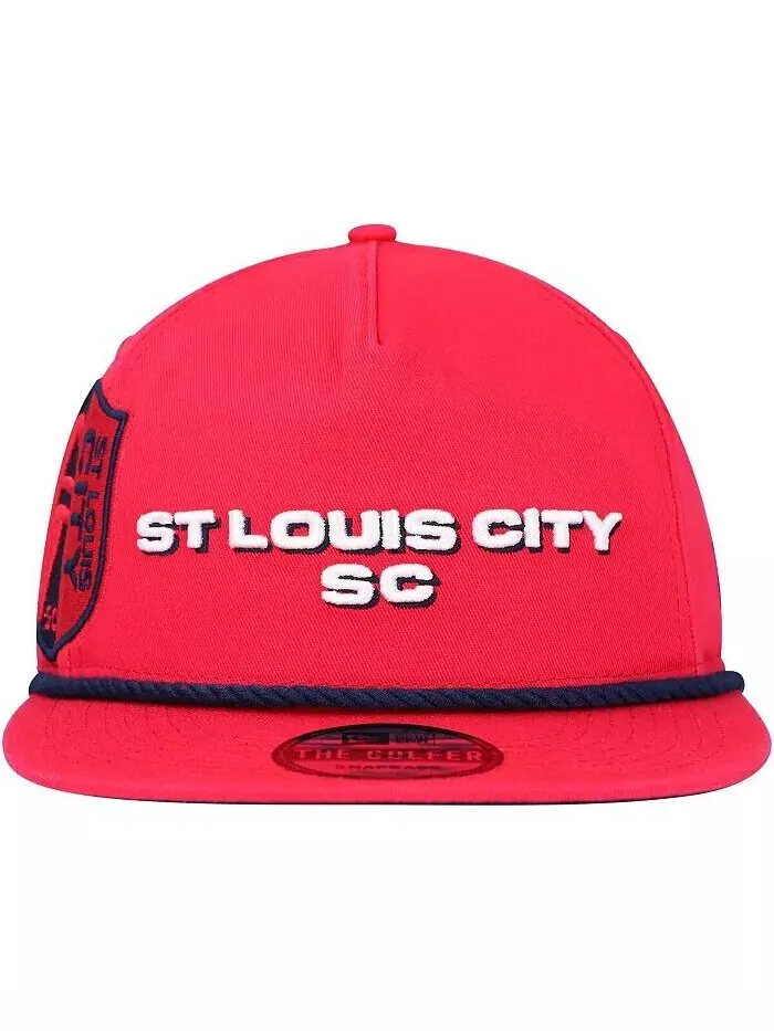 Мужская красная кепка St. Louis City SC Heritage The Golfer Snapback New Era — изображение 2 из 4, красный