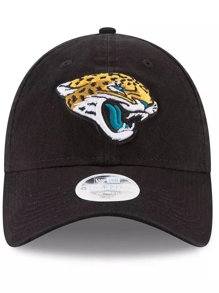 Женская черная бейсболка Jacksonville Jaguars Core Classic Primary 9TWENTY Adjustable New Era — изображение 4 из 4