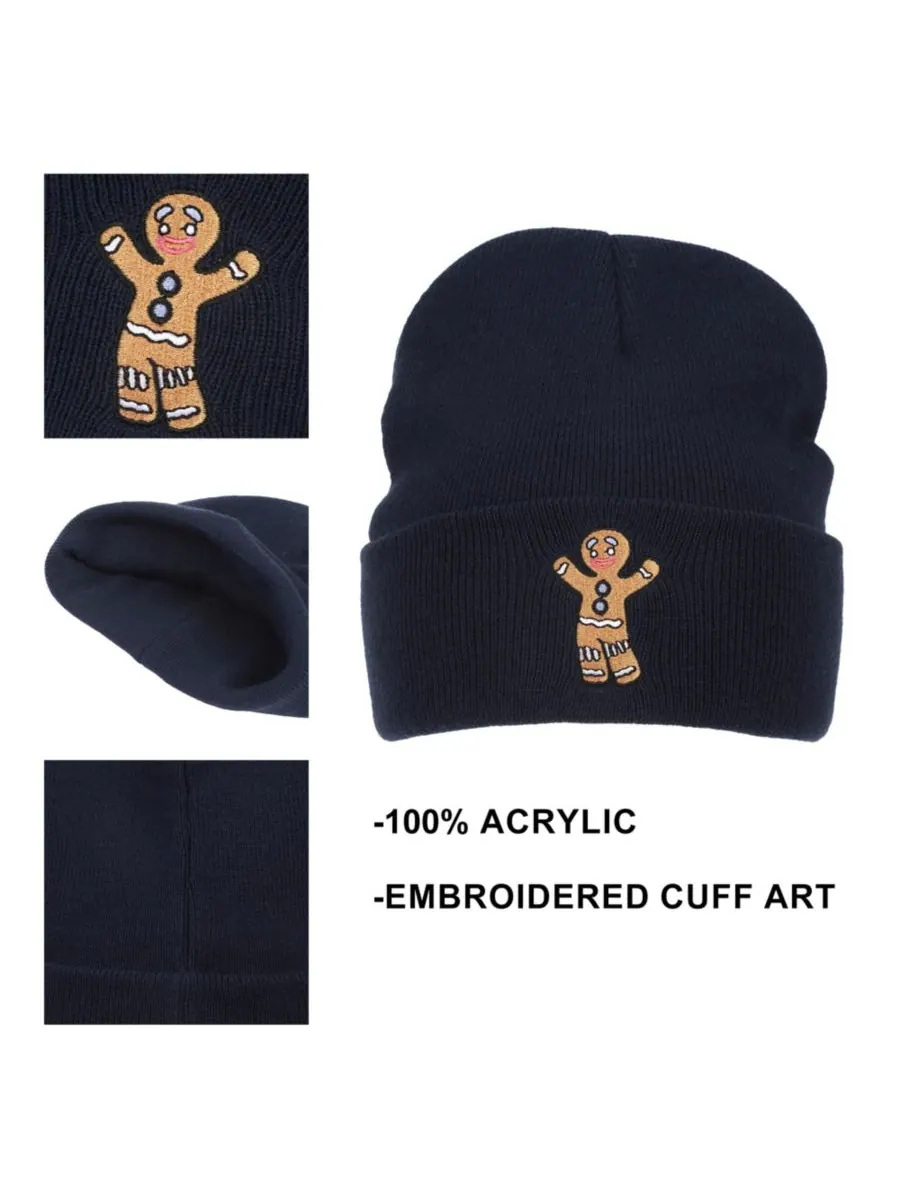 Мужская вязаная акриловая шапка-бини с вышивкой Gingy, стандартный манжет Shrek — изображение 2 из 6, синий