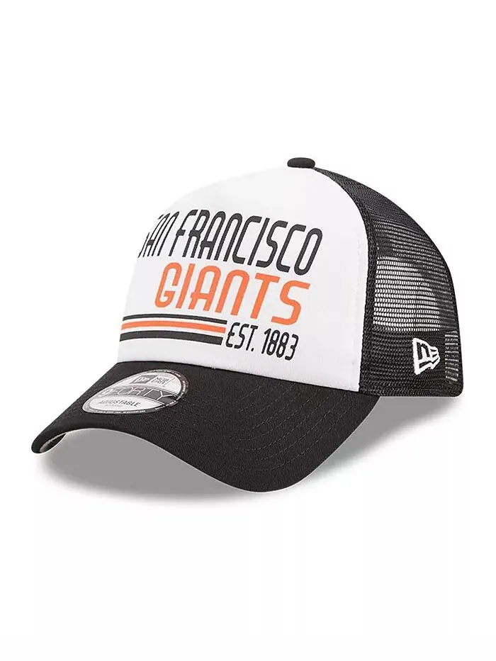 Мужская белая, черная San Francisco Giants Stacked A-Frame Trucker 9FORTY Регулируемая кепка New Era